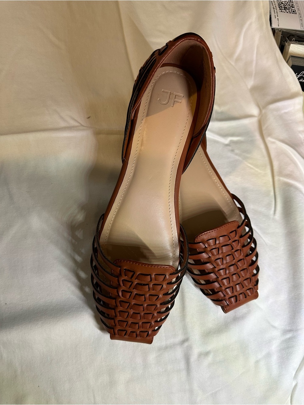 Women's Braided Tan Leather Flats